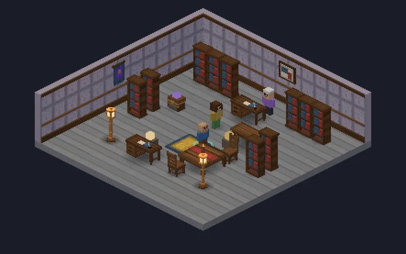 The Archive, with Archivist Luma, the war table and the old map of the lattice.