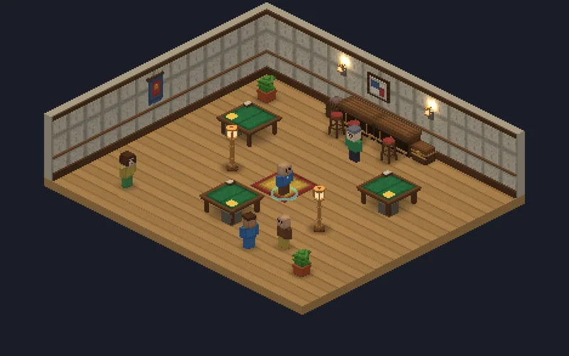 The Card Hall with its green blackjack tables.